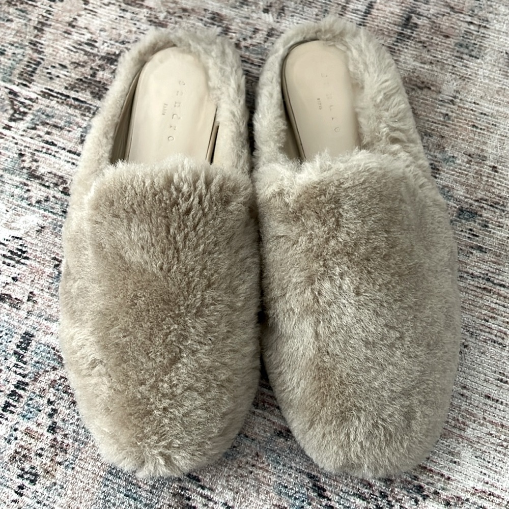 Sandro Shearling Loafers beige 36